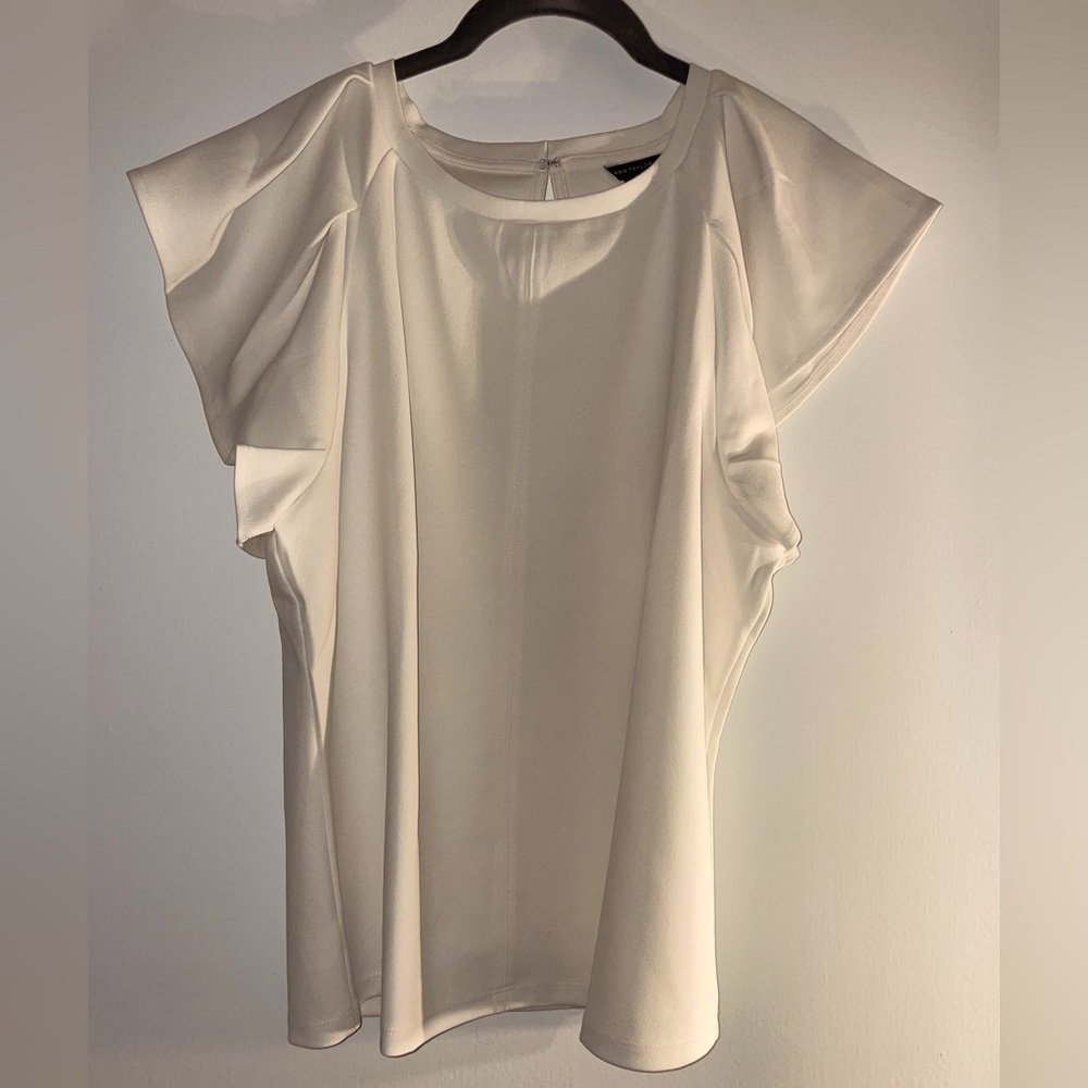 ANN TAYLOR Seamed Front Flutter Sleeve Blouse